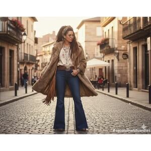 Vintage Fairmoor Faux Fur Belted Long Coat Old Hollywood Regency Glamour MEDIUM